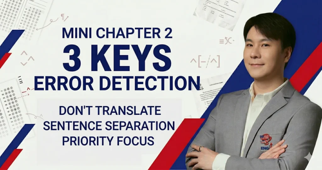 ติว CU-TEP Mini Chapter 2 เผย 5 ปัญหาและ 3 ทางลัดสู่เป้าหมาย 80 Plus ในพาร์ท Error Detection